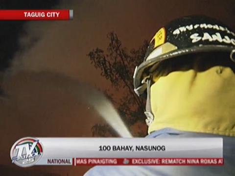 Fire razes 100 houses in Taguig
