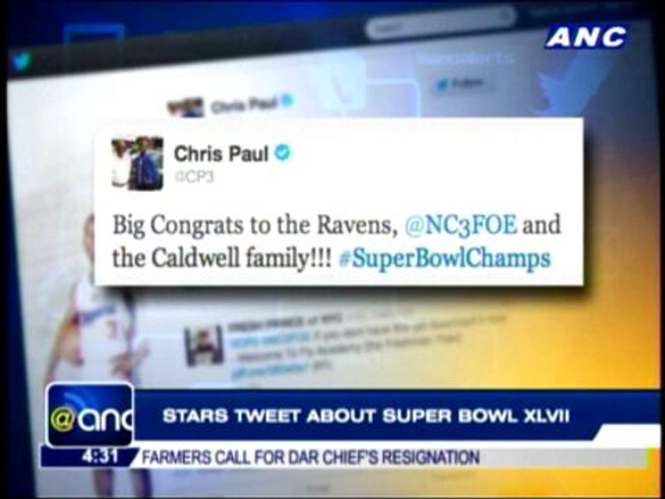 Stars tweet about Super Bowl XLVII