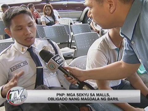 PNP: Mall guards to be armed with guns