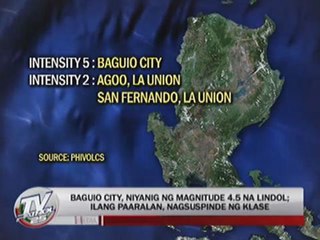Magnitude 4.5 quake jolts Baguio City