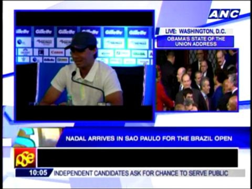 Nadal arrives in Sao Paulo for Brazil Open