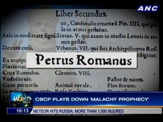 CBCP: 'Malachy Prophecy' should not be interpreted literally