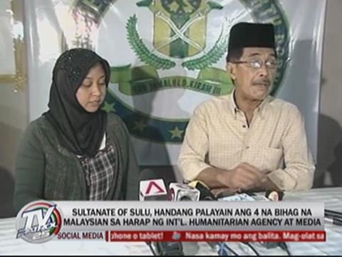 Sultanate of Sulu to free captives before media