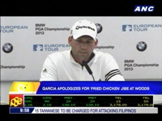 Garcia sorry for 'fried chicken' jibe at Woods
