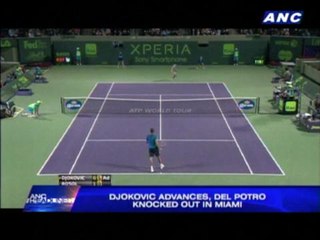 Djokovic advances, Del Potro knocked out in Miami