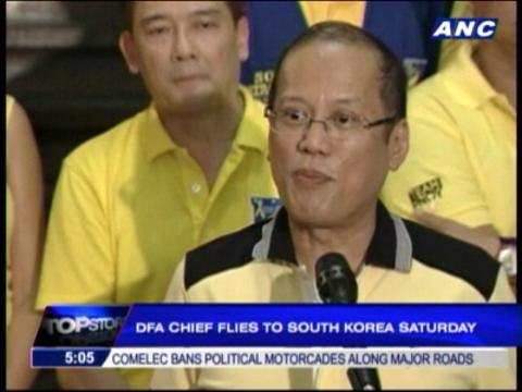 DFA chief to fly to South Korea Saturday