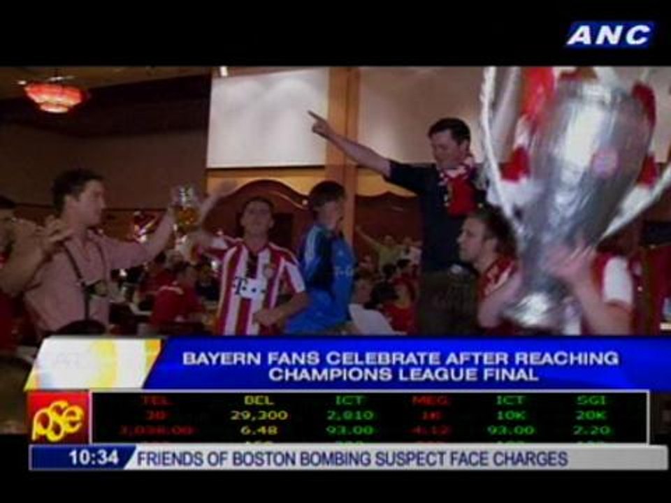 Bayern fans celebrate after reaching Champions League final