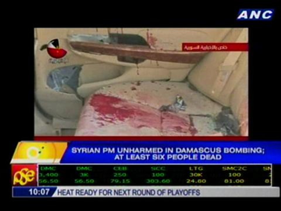 Syrian PM unharmed in Damascus bombing; at least six people dead