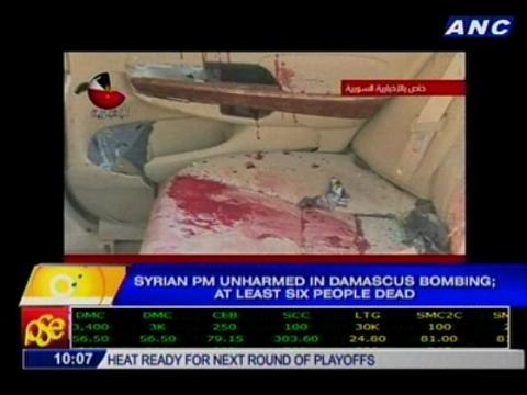Syrian PM unharmed in Damascus bombing; at least six people dead