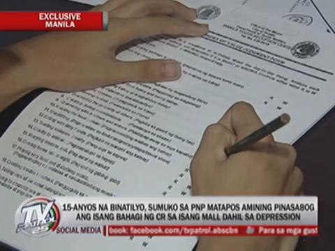 EXCL: Teen admits Manila mall bombing
