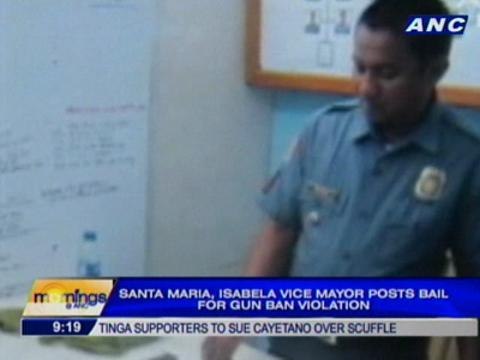 Santa Maria, Isabela Vice Mayor posts bail for gun ban violation