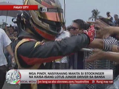 Stockinger shows off F1 racing skills