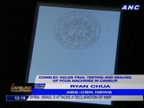 COMELEC holds final testing and sealing of PCOS machines in CamSur