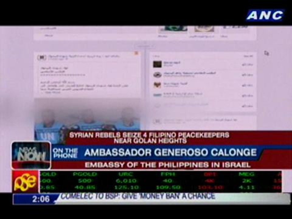 Syrian rebels seize 4 Filipino peacekeepers near Golan Heights