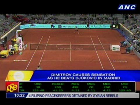 Dimitrov causes sensation as he beats Djokovic in Madrid