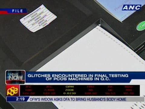 Glitches encountered in final testing of PCOS machines in Q.C.