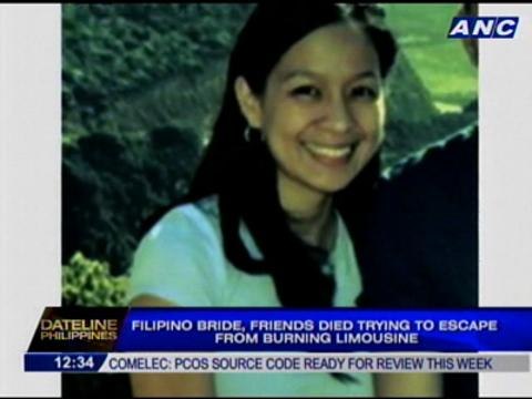 Filipino bride, friends died trying to escape from burning limousine