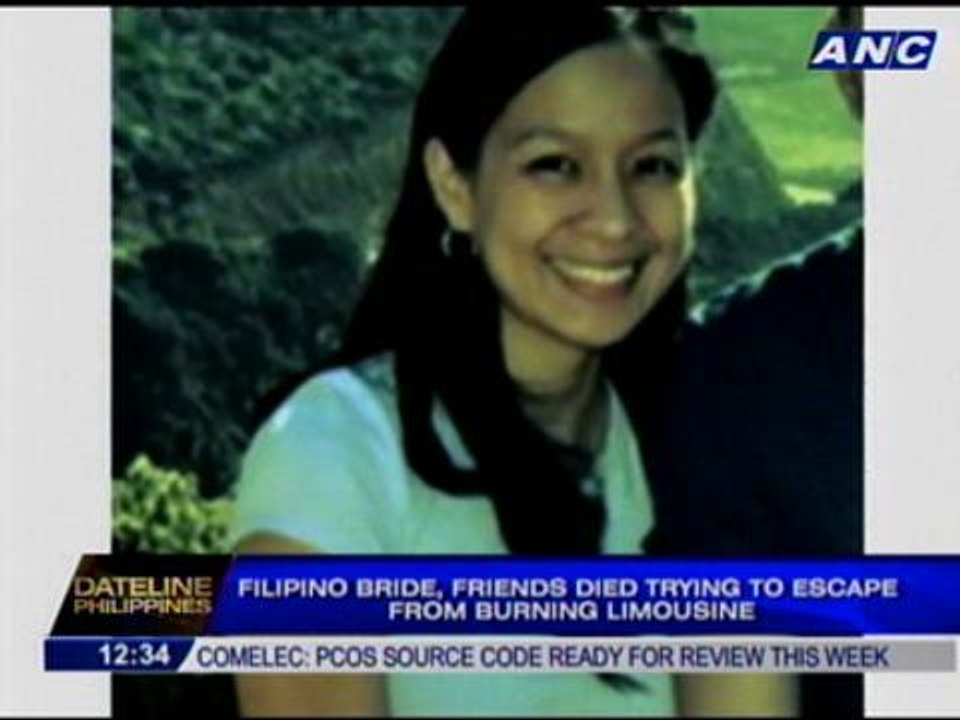Filipino bride, friends died trying to escape from burning limousine