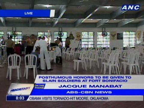 Posthumous honors to be given to slain soldiers at Fort Bonifacio