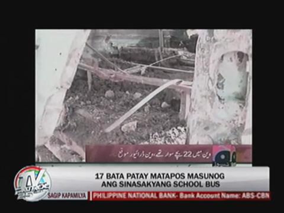 At least 17 children killed in Pakistan school bus fire