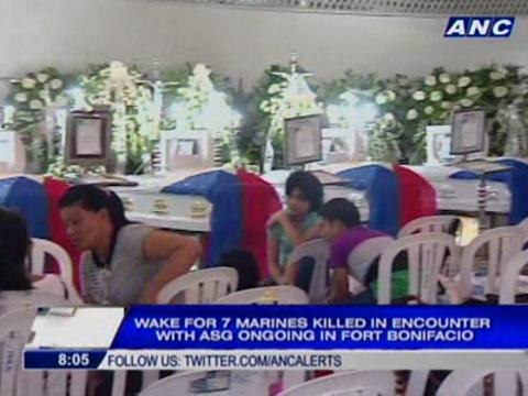 Wake for 7 marines killed in encounter with ASG ongoing