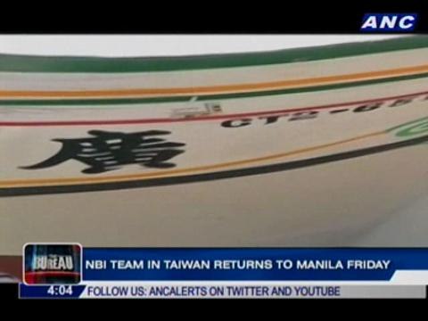 NBI team in Taiwan returns to Manila on Friday