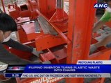Filipino inventor turns plastic waste into chairs