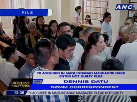 78 accused in Maguindanao massacre case enter not guilty plea