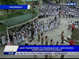 Many transferees to Parañaque Nat'l High School come from private schools