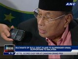 Sultanate of Sulu: Gov't plans to surrender Kiram, supporters to Malaysia