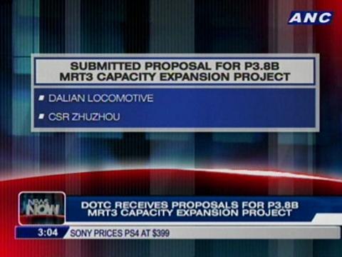DOTC receives proposals for P3.8B MRT 3 capacity expansion project