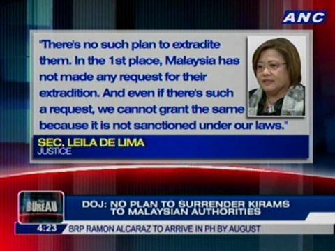 DOJ: No plan to surrender Kirams to Malaysian authorities
