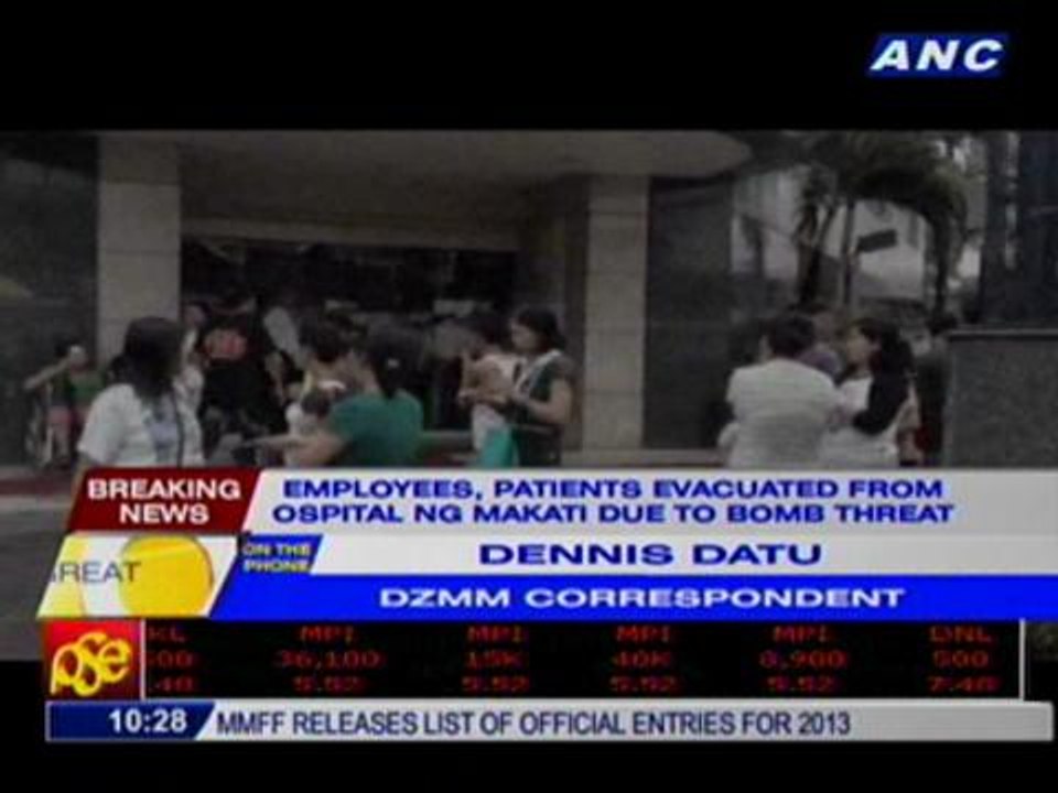 Employees, patients evacuated from Ospital ng Makati due to bomb threat