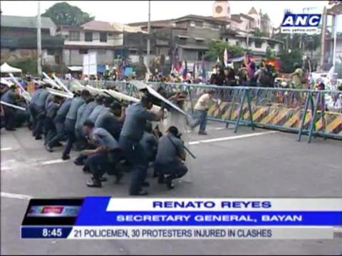 21 cops, 30 activists hurt in SONA clashes