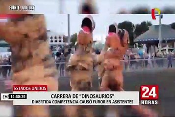 EEUU: divertida carrera de dinosaurios se vuelve furor en redes sociales