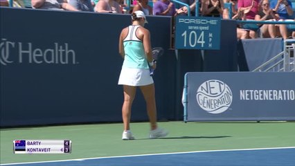 Скачать видео: Barty fights back against Kontaveit in Cincinnati