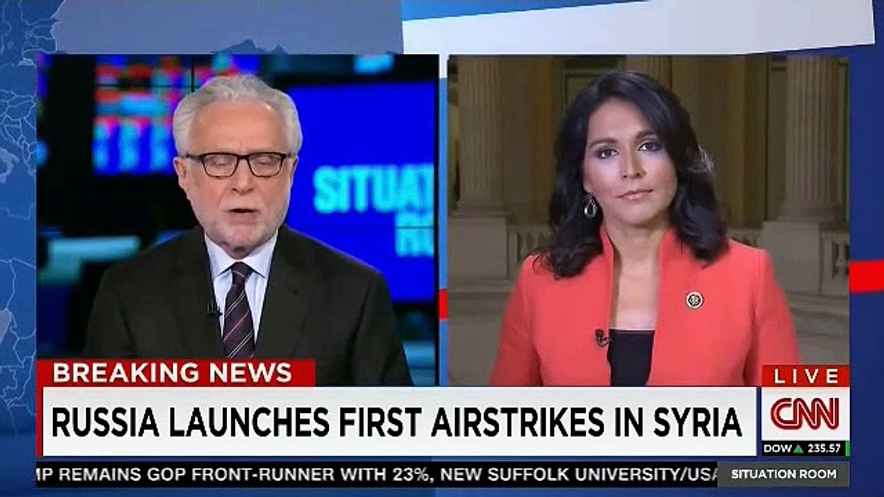 Tulsi Gabbard Interview On CNN's "The Situation Room" w/Wolf Blitzer (Assad An Evil Dictator - ??/??/2015)