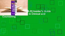 F.R.E.E [D.O.W.N.L.O.A.D] Insider's Guide to Graduate Programs in Clinical and Counseling
