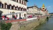 Firenze - Scivola nel fiume Arno, salvato dai sommozzatori (16.08.19)