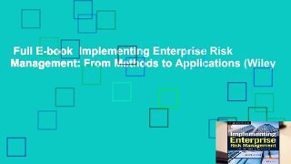 Full E-book  Implementing Enterprise Risk Management: From Methods to Applications (Wiley