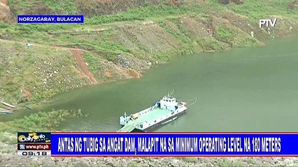 Antas ng tubig sa Angat Dam, malapit na sa minimum operating level na 180 meters