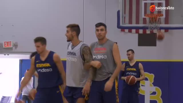 Último entrenamiento de España antes del partido contra Estados Unidos