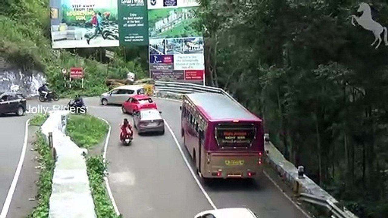 TNSTC LONG BUS Turning in Hairpin Bend -- Private Bus Turning -- Car Problem Drive To Two Wheeler