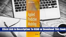 [Read] Applied Predictive Modeling  For Kindle