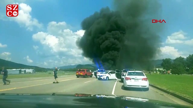 Ünlü yarışçı ve ailesinin bulunduğu uçak iniş sonrası alev aldı
