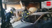 Incendio en una nave de coches en Villarejo de Salvanés
