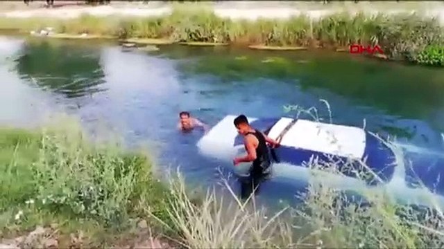 Çalınan otomobil, sulama kanalında bulundu