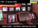 Cécile Duflot sur iTélé le 27 janvier 2008