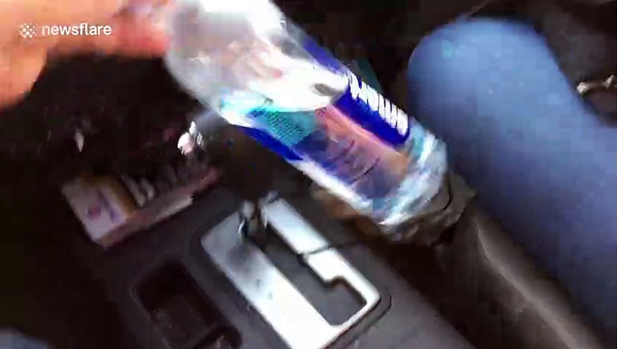 Water in bottle freezes instantly when shaken