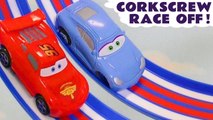 Disney Pixar Cars 3 Lightning McQueen vs Hot Wheels Toy Story 4 & Marvel DC Comics Superheroes Corkscrew Racing Challenge Full Episode